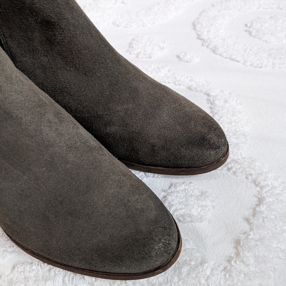 Splendid Smoke Hamptyn Fine Leather Suede Side Zip Ankle Booties - Picture 3 of 15